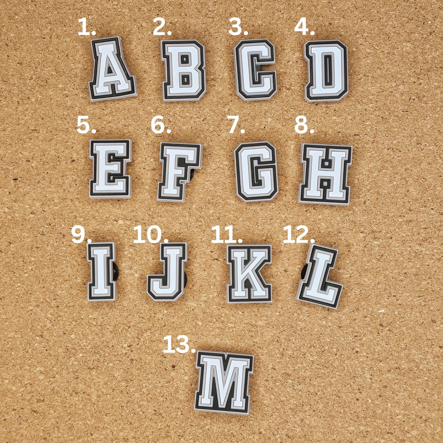 Full Alphabet A-Z croc charms