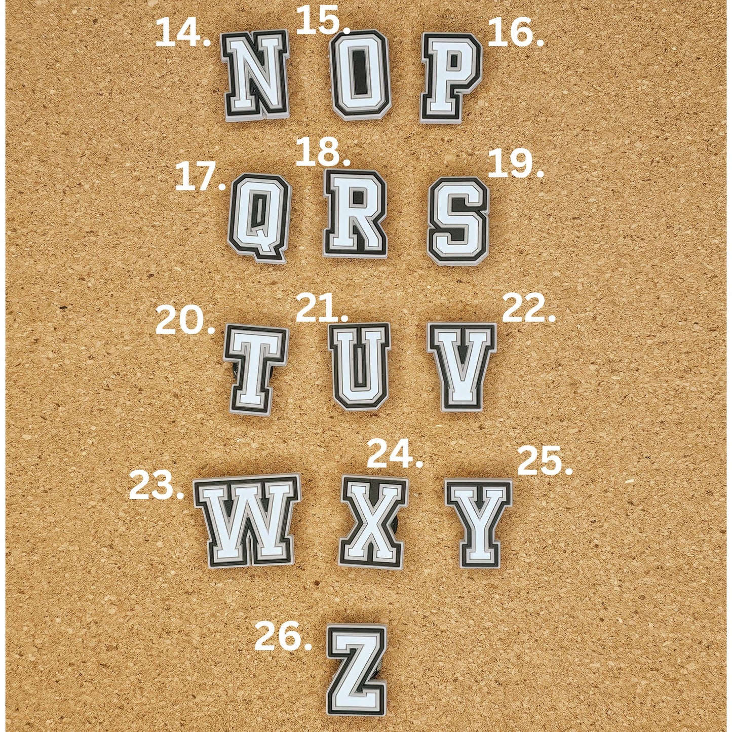Full Alphabet A-Z croc charms