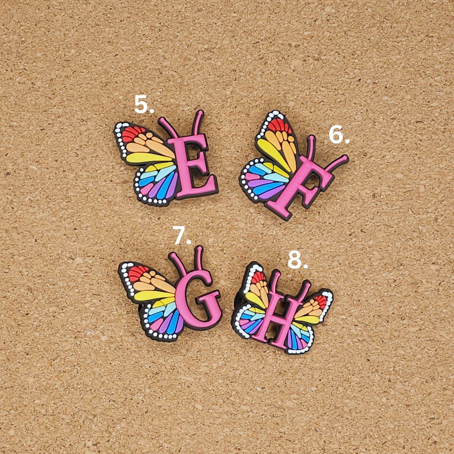Full alphabet A-Z with a butterfly pattern