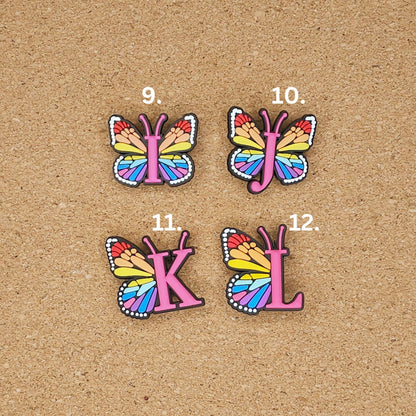 Full alphabet A-Z with a butterfly pattern