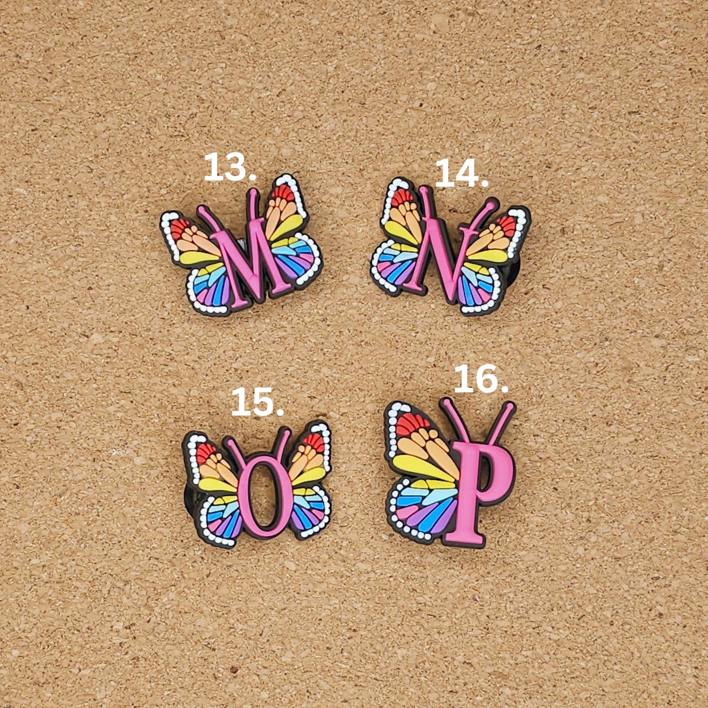 Full alphabet A-Z with a butterfly pattern