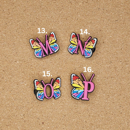 Full alphabet A-Z with a butterfly pattern
