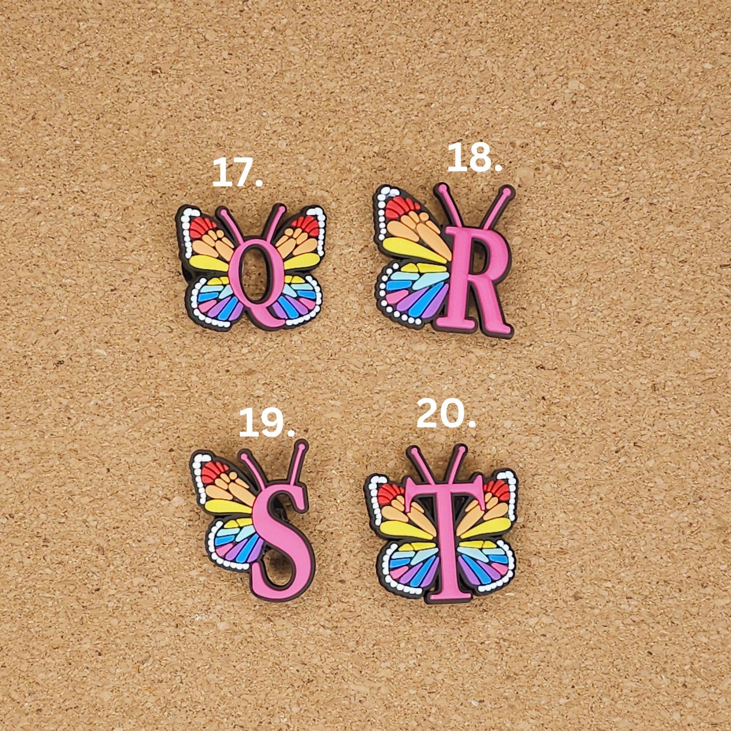Full alphabet A-Z with a butterfly pattern