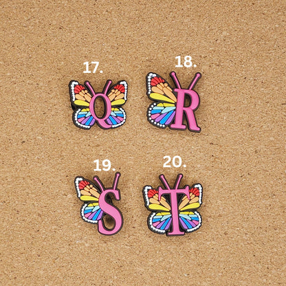 Full alphabet A-Z with a butterfly pattern