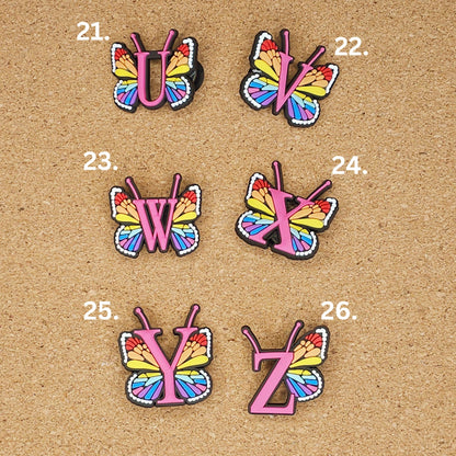 Full alphabet A-Z with a butterfly pattern
