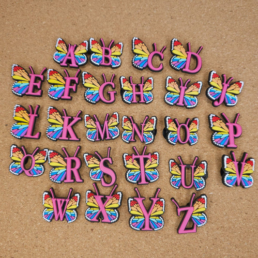 Full alphabet A-Z with a butterfly pattern