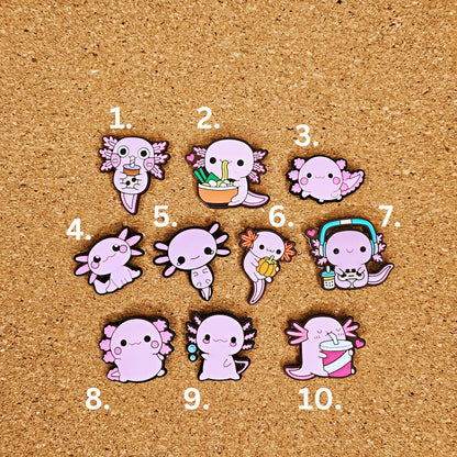 Pink Axolotls Salamander croc charms
