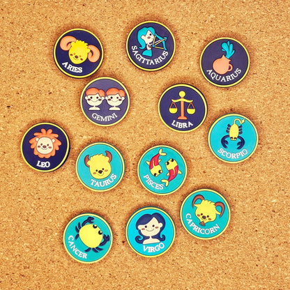 Zodiac Signs Rounded Croc Charms