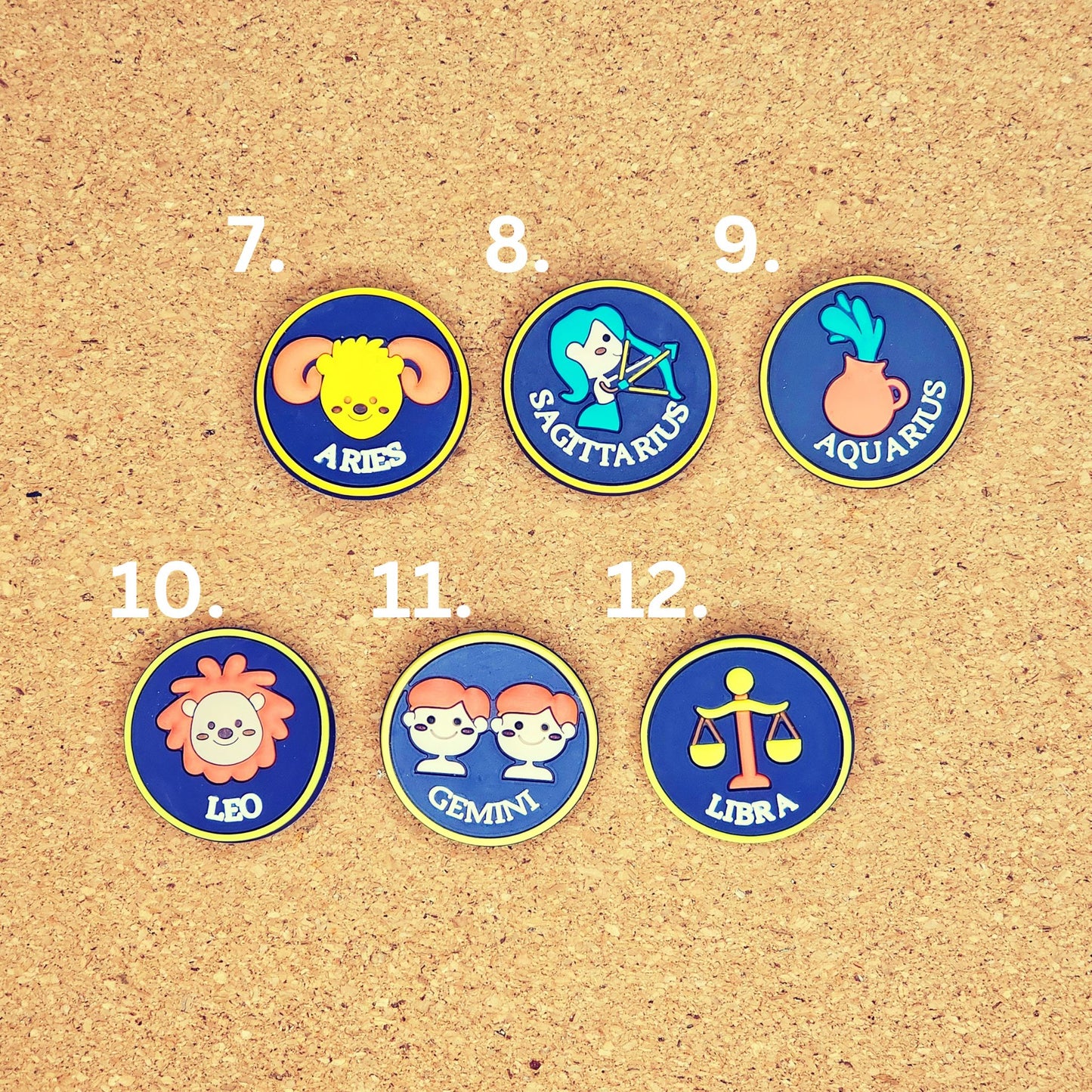 Zodiac Signs Rounded Croc Charms