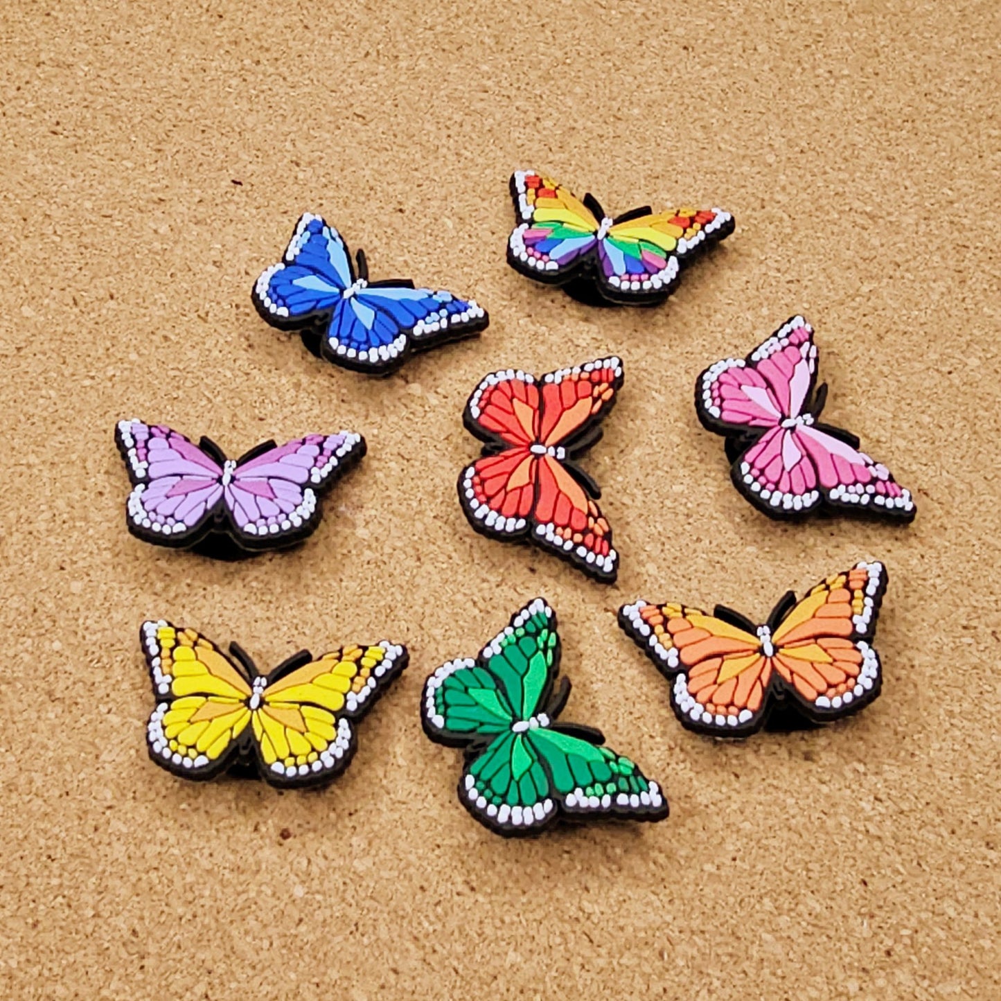 Colourful butterflies croc charms