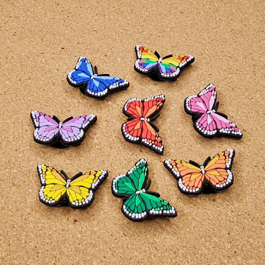 Colourful butterflies croc charms
