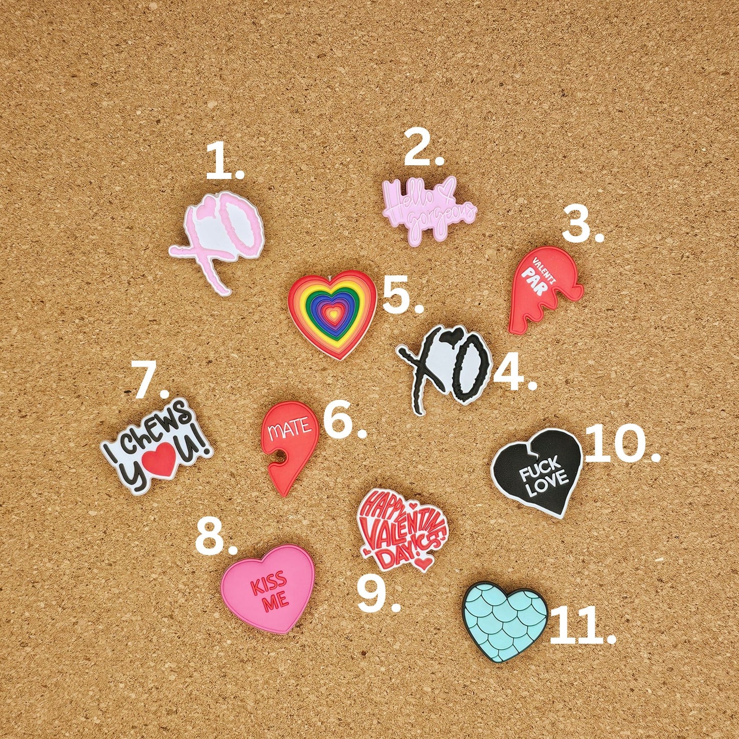 Love, Hearts, Valentines Day Shor Charms