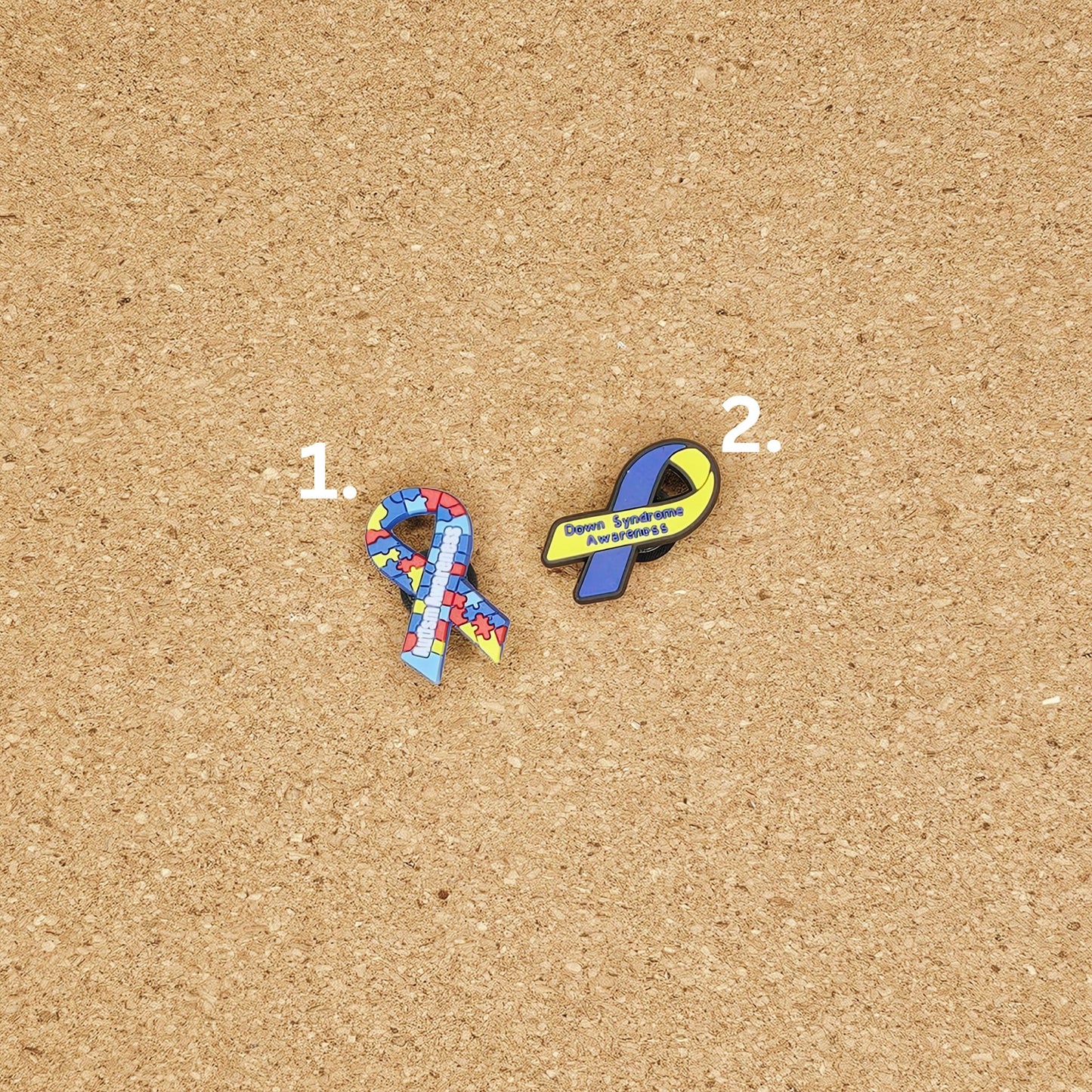 Down and autism syndrome awareness croc charms