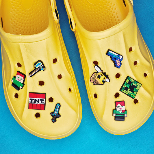 pixel game characters croc charms