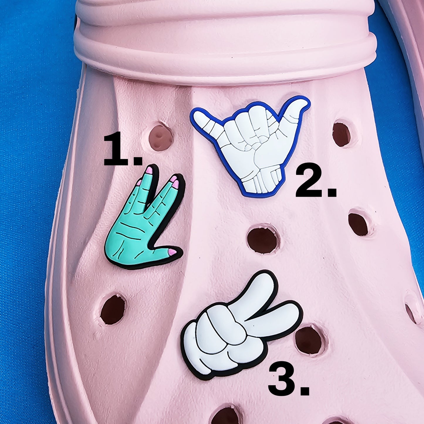 Hands and fingers croc charms