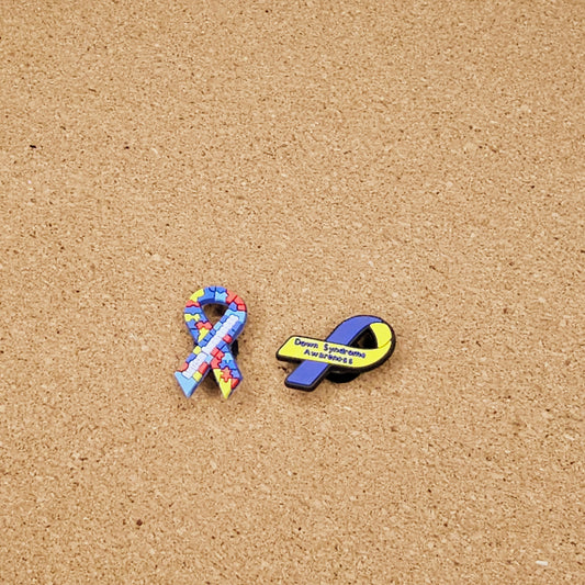 Down and autism syndrome awareness croc charms