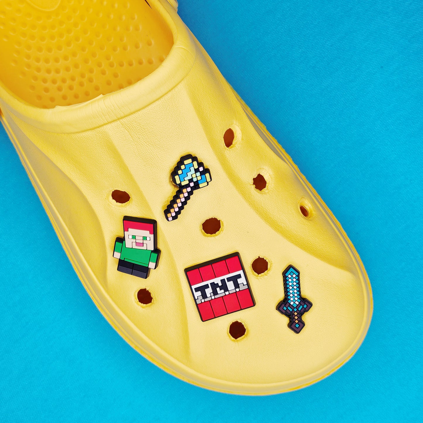 pixel game characters croc charms