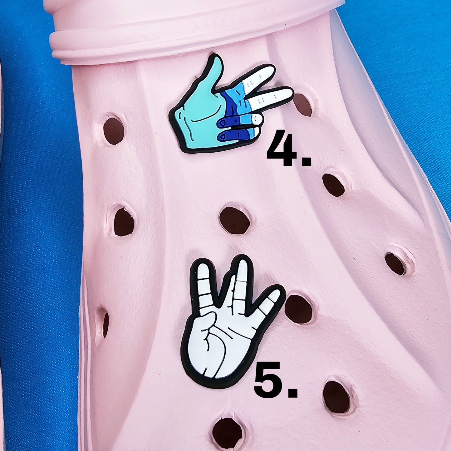 Hands and fingers croc charms