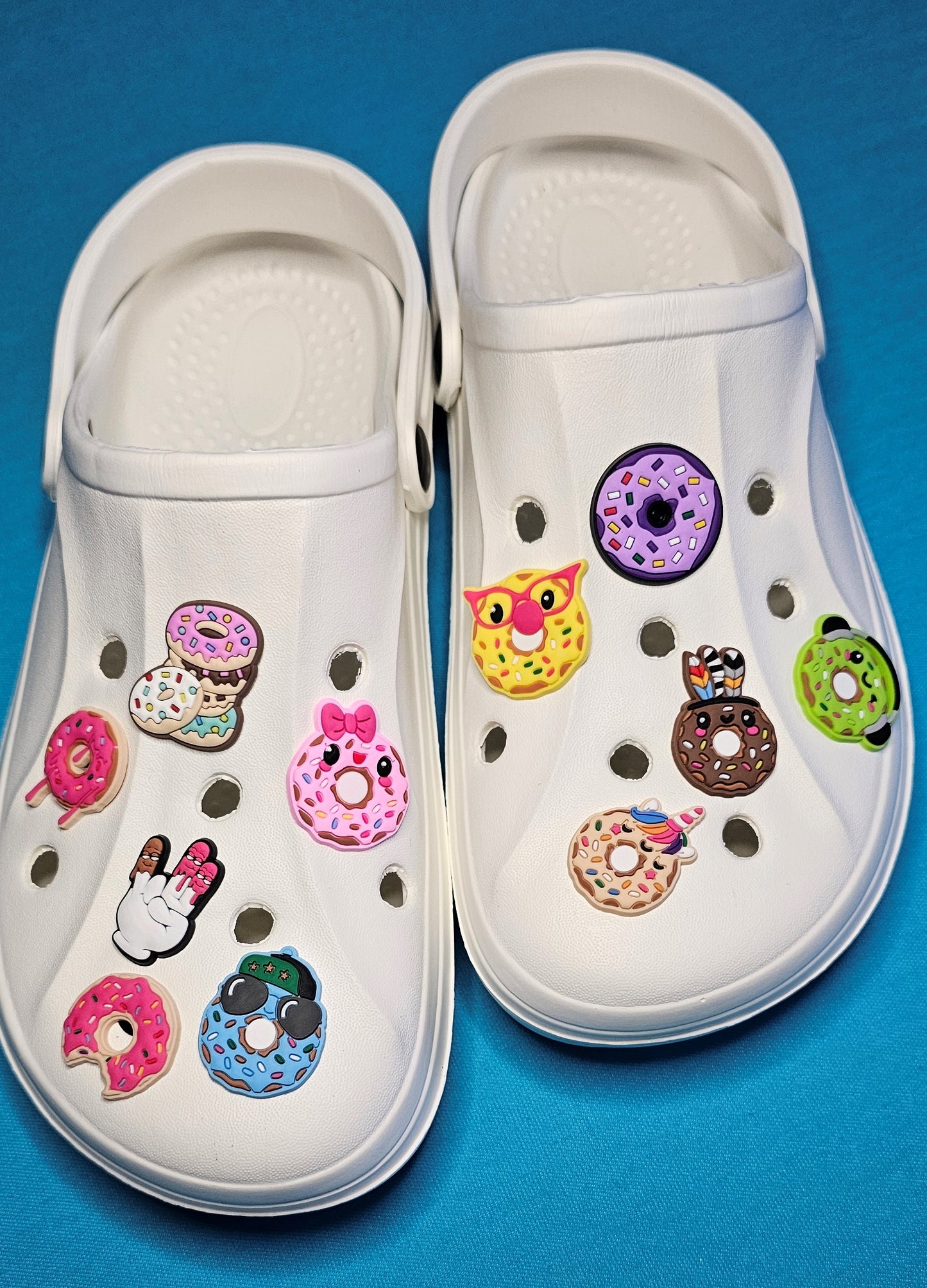 Funny donuts croc charms
