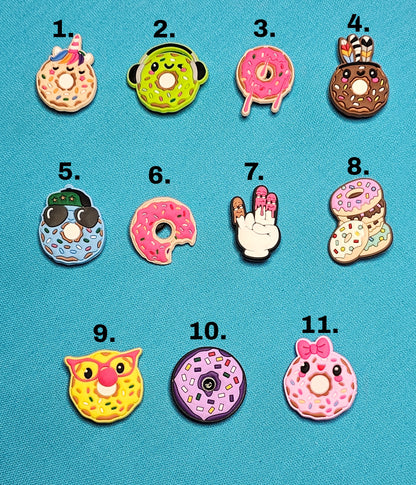 Funny donuts croc charms